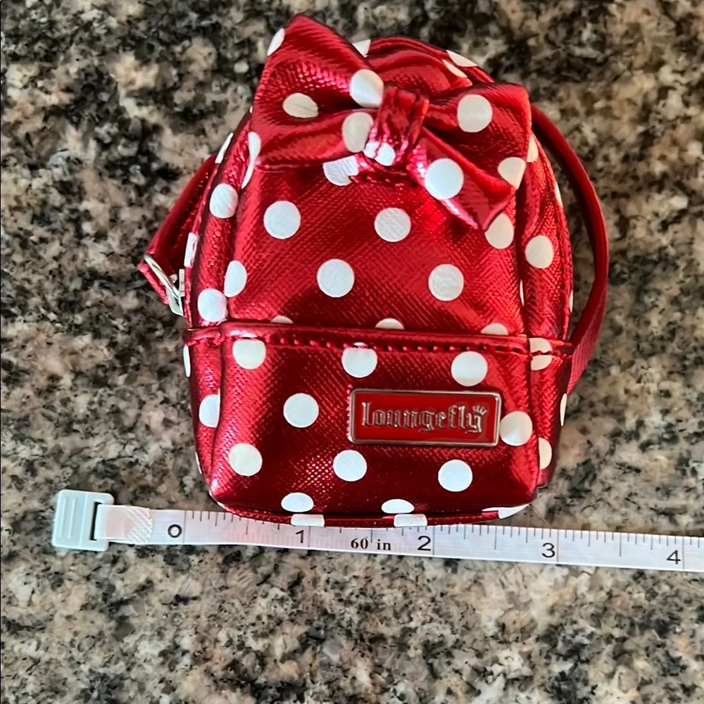 Loungefly Shiny Red and White Polka Dot Kids Backpack